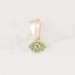 DIJE OJO TURCO MINI CIRCONES ESMERALDA