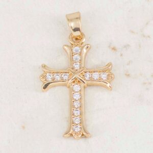 DIJE CRUZ GÓTICA CIRCONES