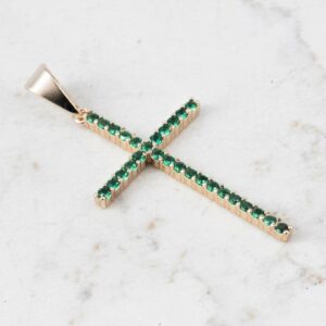 DIJE CRUZ ESMERALDA GRANDE