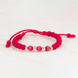 PULSERA TEJIDA NEO 6MM 2 ARGOLLAS X BALÍN 5MM