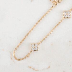 PULSERA AROS TREBOL CIRCONES X3