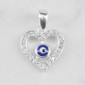 DIJE SILUETA CORAZON OJO TURCO