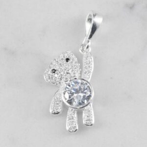 DIJE OSITO COLGANTE CIRCONES CRISTAL