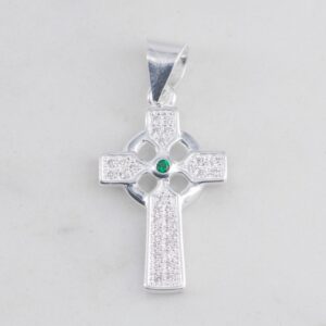 DIJE CRUZ CELTA CIRCONES CENTRO ESMERALDA