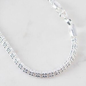 PULSERA TRIANGULAR BARRIL MARTILLADO 4MM-18CM