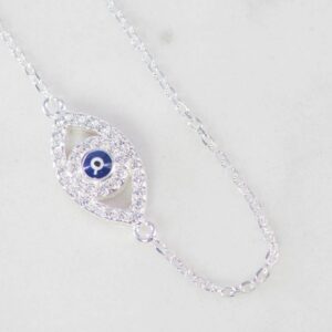 PULSERA OVALO CIRCONES OJO TURCO 19CM