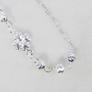 PULSERA TREBOL BALINES MARTILLADOS 4MM-19CM