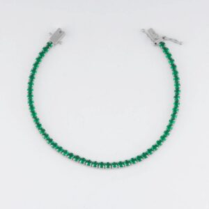 PULSERA TENNIS ESMERALDA 3MM BROCHE SEGURIDAD